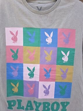Playboy Multi-Color Bunny Grid Graphic Tee